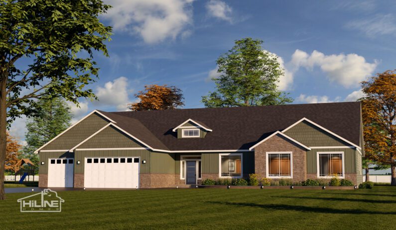 Image of Home Plan 3464 Enhanced Rendering.