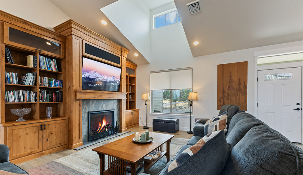 Home Plan 2248 living room with dormer window.