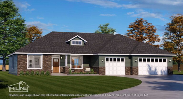 Home plan 2248 enhanced elevation.