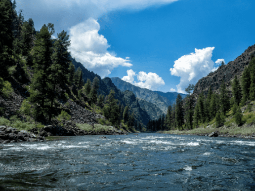 Star, Idaho scenery of a river in the mountains.