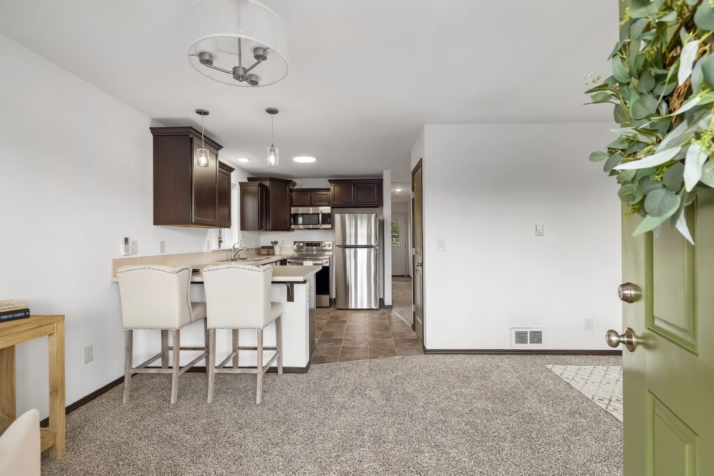 Home Plan 843 kitchen and dining.