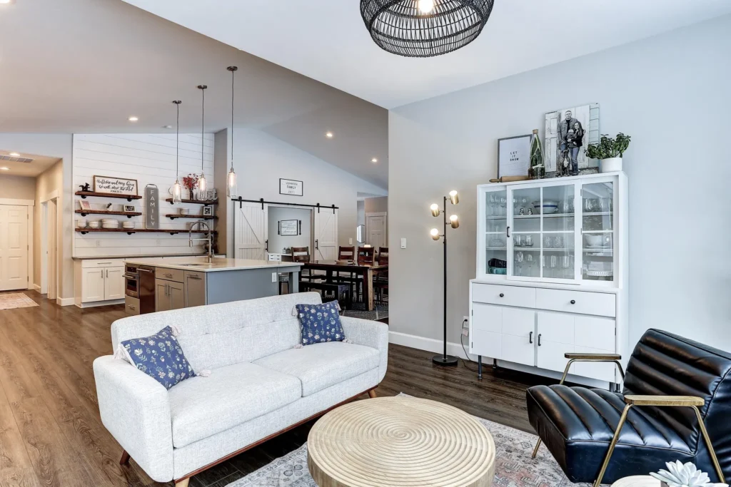 Home Plan 2243 living and kitchen.