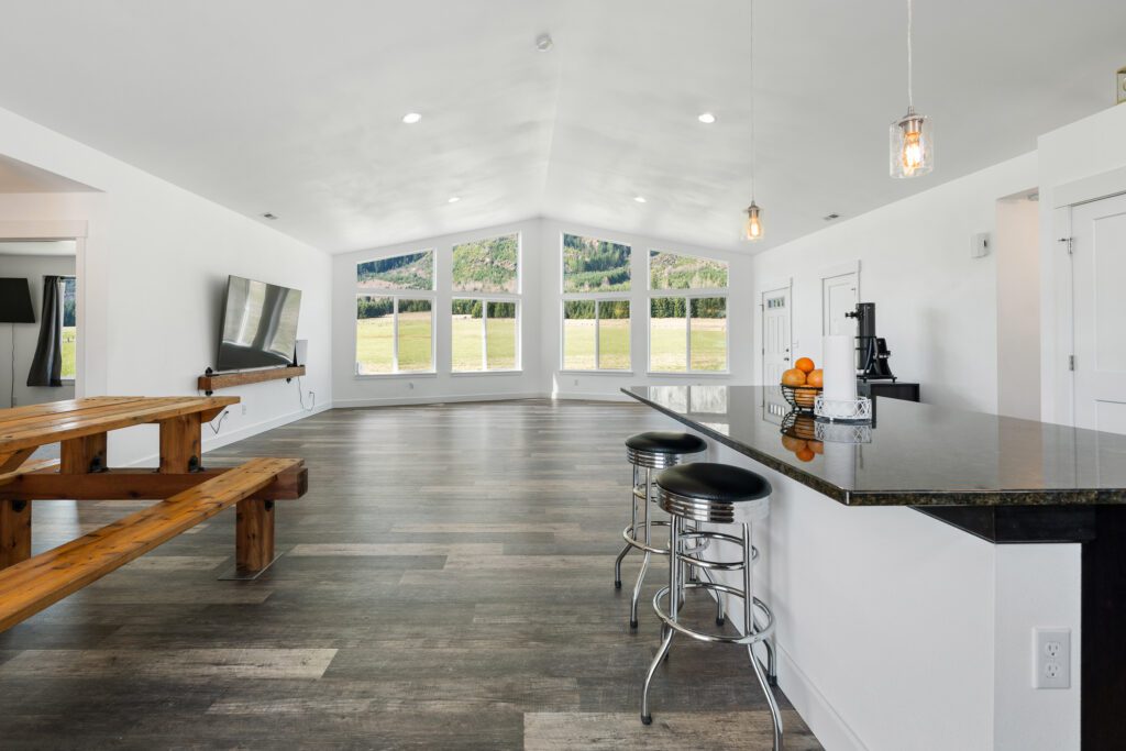 Letting in natural light through the living area windows in Home Plan 2041.