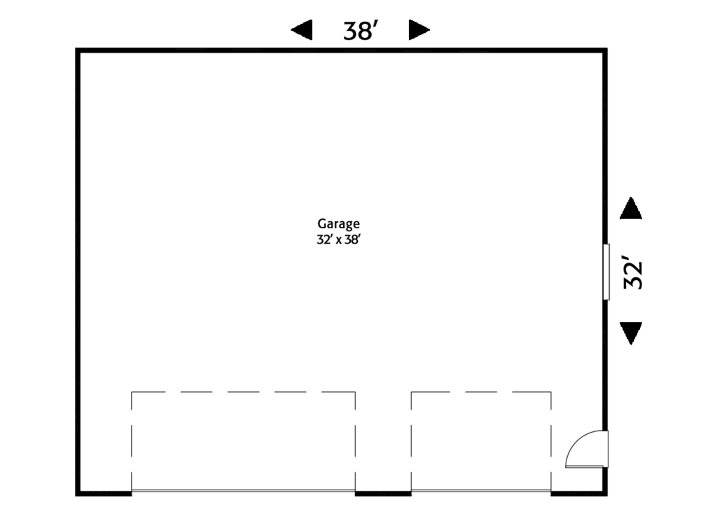 Garage Plan 1216G-R floor layout.