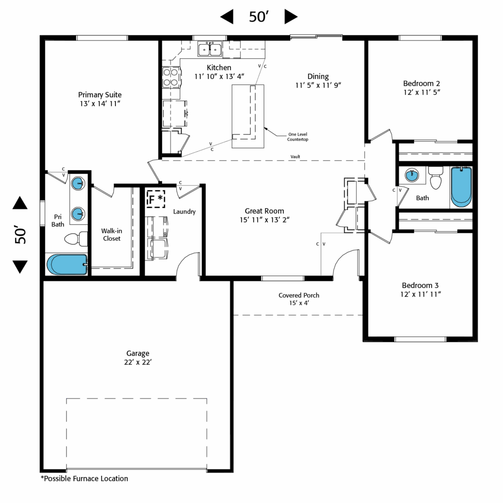 Home Plan 1491L floor plan layout.