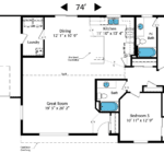 Home Plan 1716L floor layout.