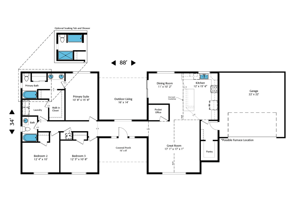 HiLine Homes Home Plan 1772 Floor Plan