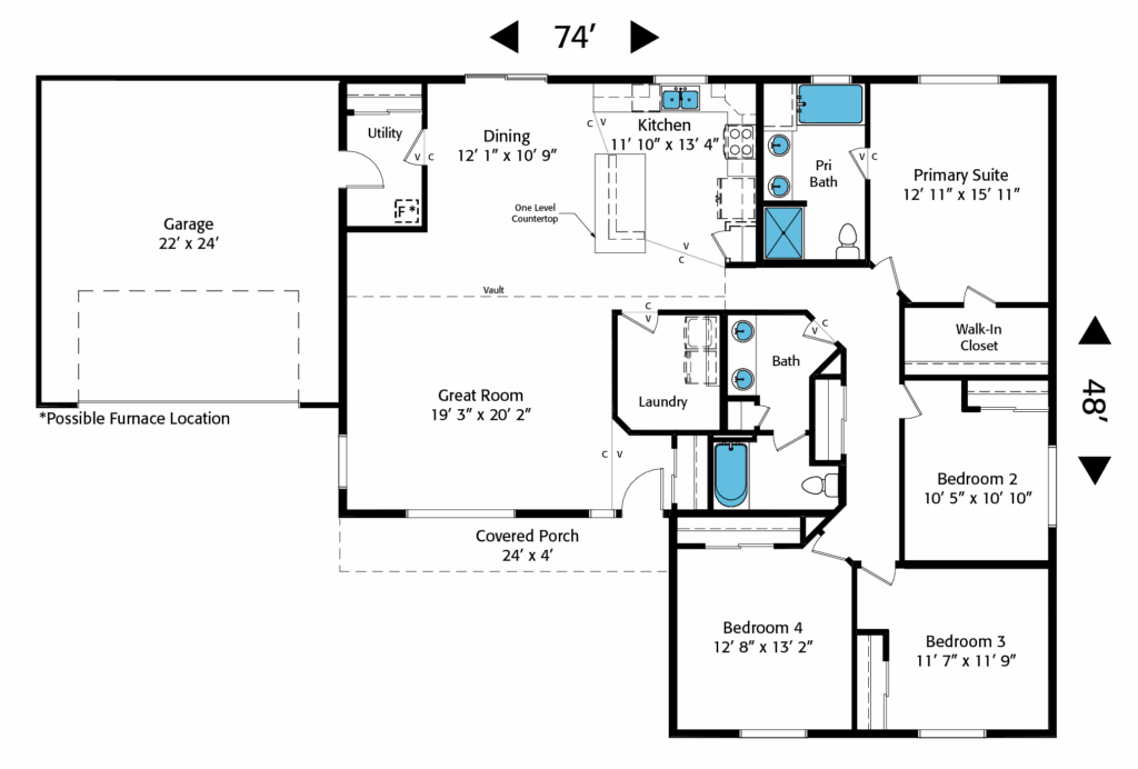Home Plan 2112L floor plan layout.