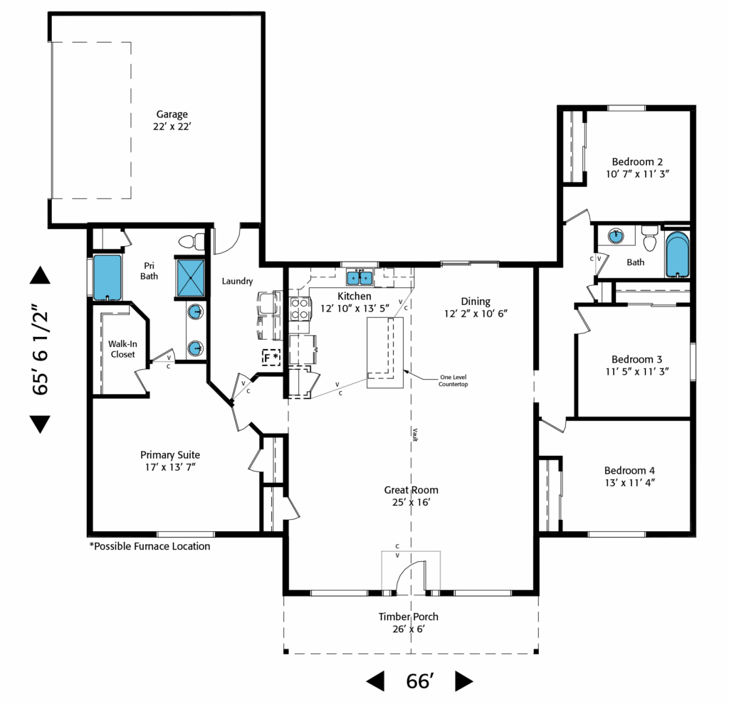 Home Plan 2188L floor plan layout.