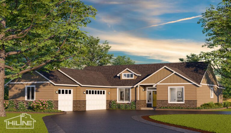 Home Plan 2232 enhanced elevation.