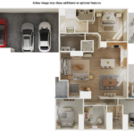 Home Plan 2232L 3D floor plan layout with additional features and upgrades