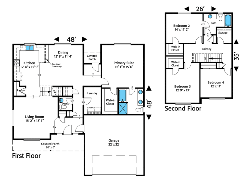 Home plan 2302R floor layout.