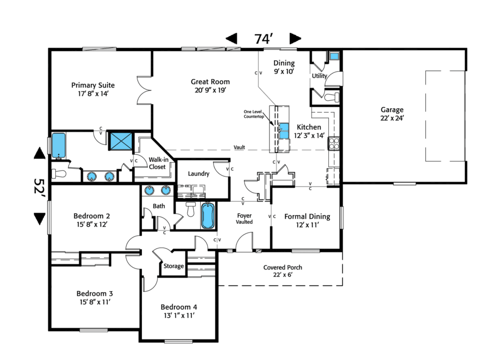 Home Plan 2320 floor layout.