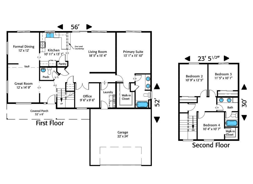 Home Plan 2345R floor layout.