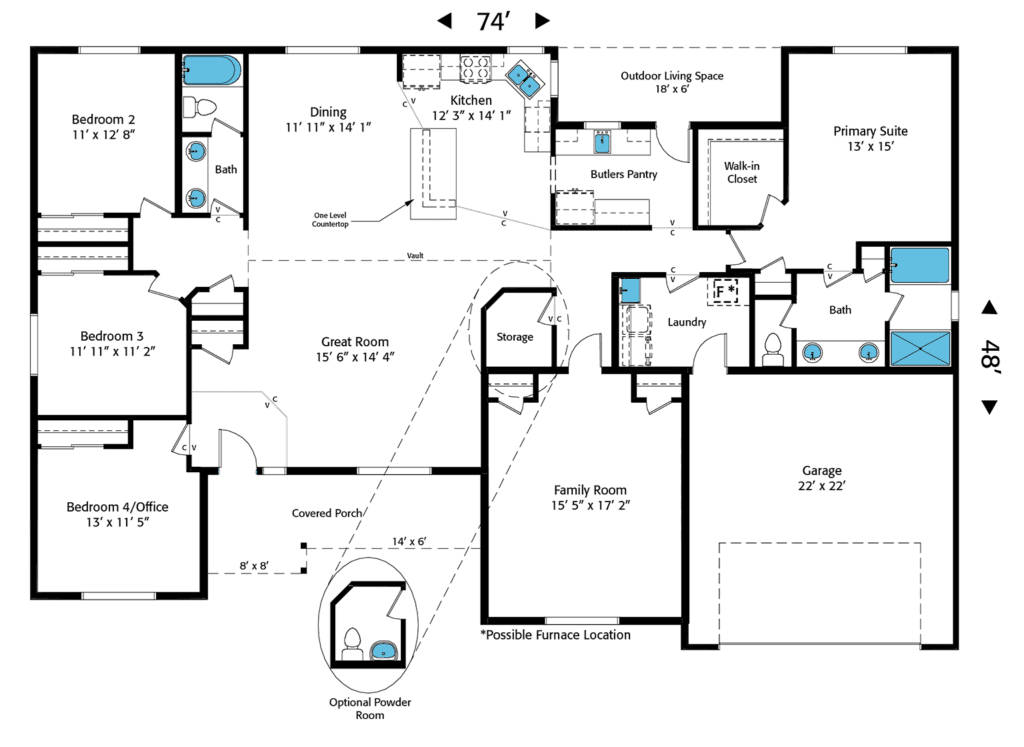 Home Plan 2576 floor layout.