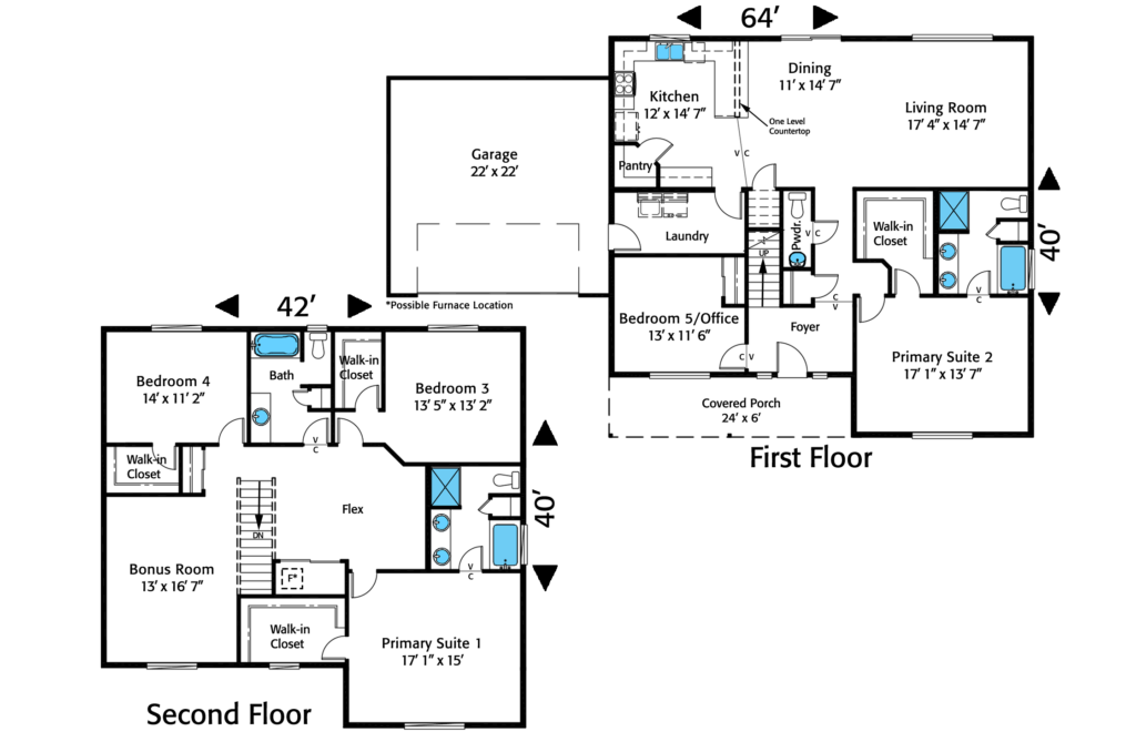 Home Plan 3072L floor plan layout.
