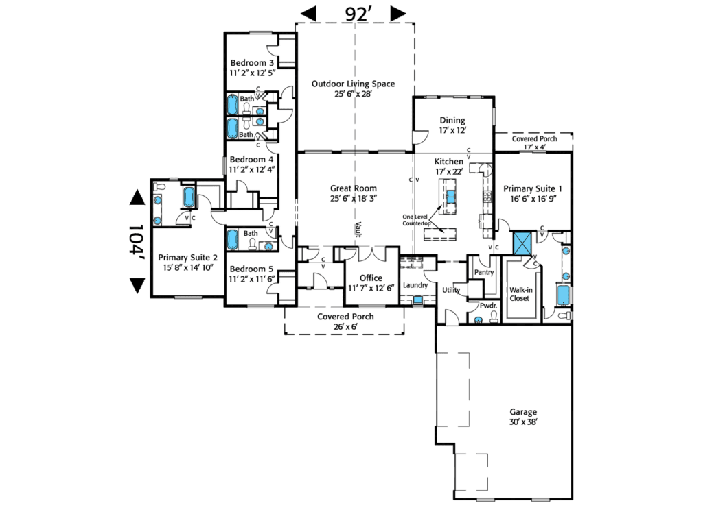 Home Plan 3711 floor layout.