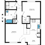 Home Plan 800L floor plan layout.