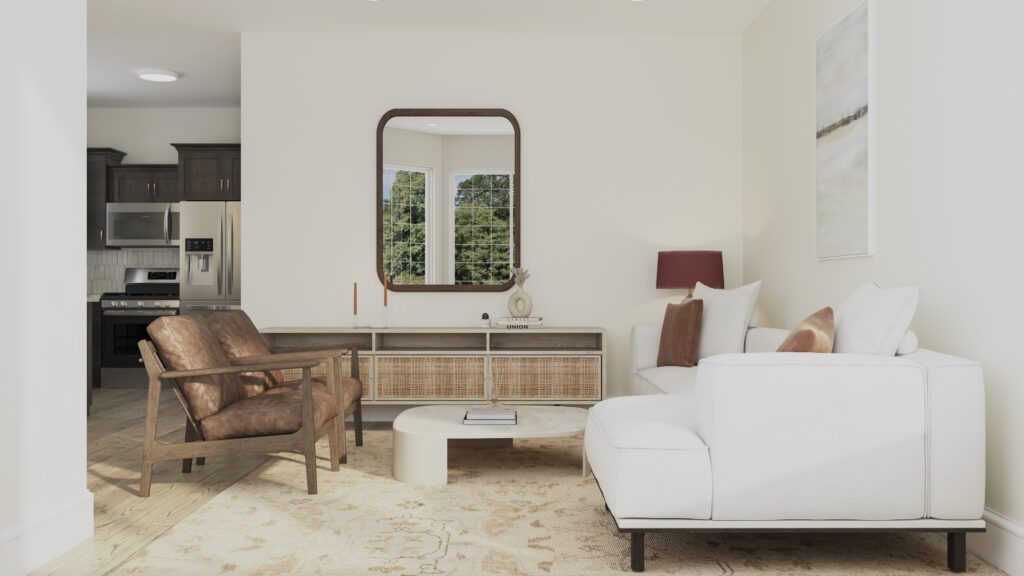 Home Plan 843 living room.