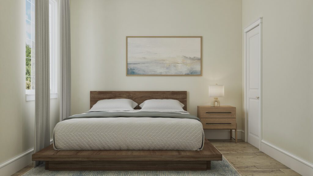 Home Plan 843 primary bedroom.