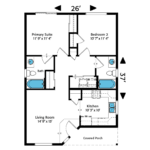 Home Plan 897B-R floor layout.