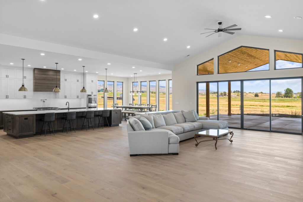 Home Plan 3711 kitchen and living room.