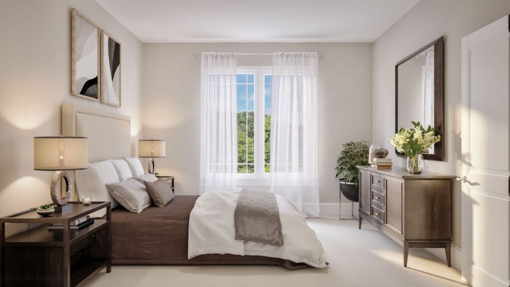 Home Plan 1491 primary suite.