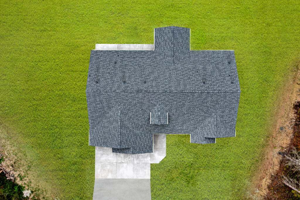 Home Plan 3464 aerial view.
