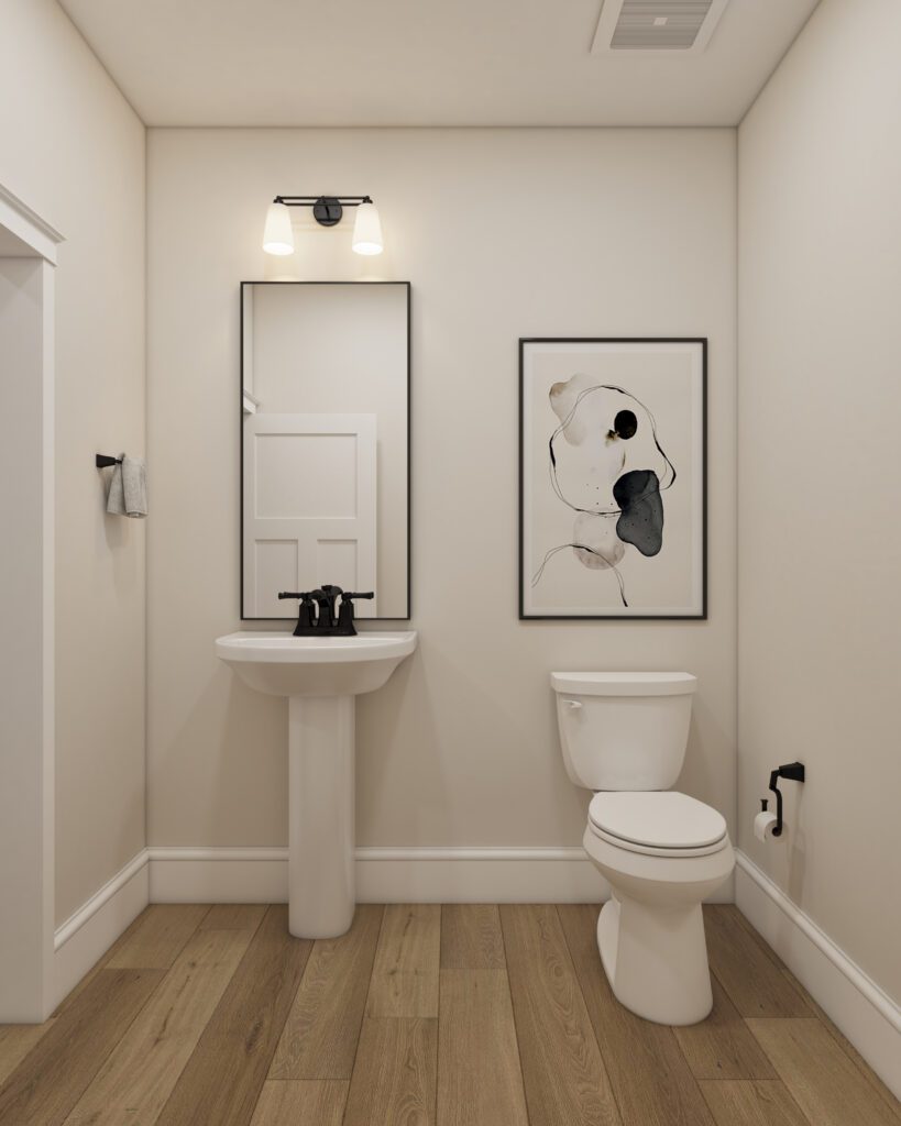 Home Plan 3711 powder bath.