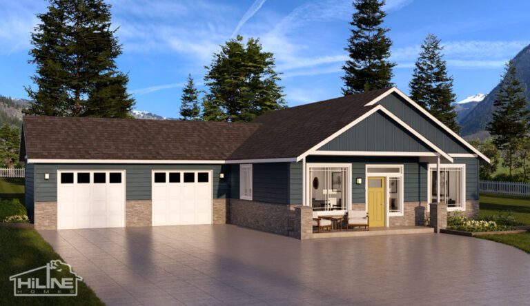 Home Plan 1200 enhanced elevation.