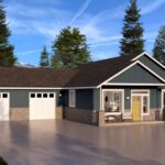 Home Plan 1200 enhanced elevation.