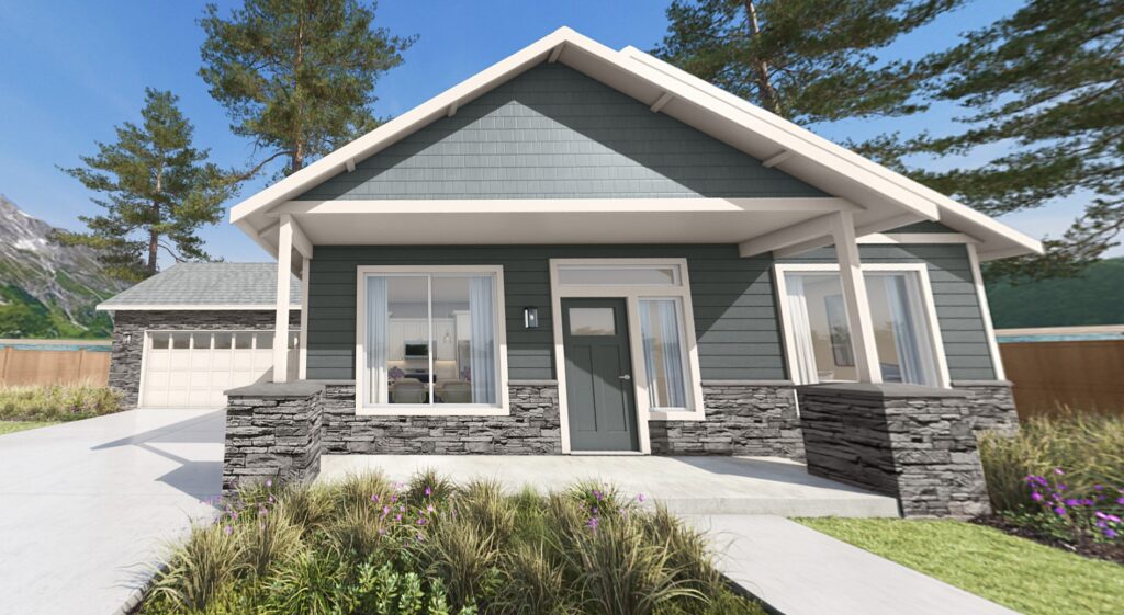 Home Plan 1200 exterior front.