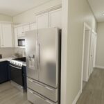 Home Plan 1200 kitchen and hallway.