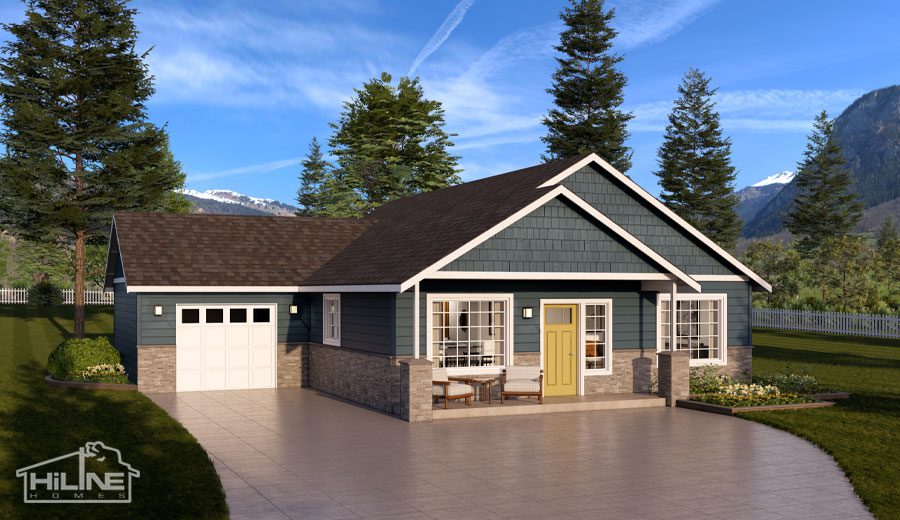 Home Plan 1200 optional elevation.