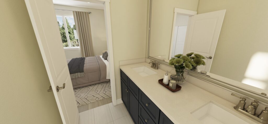 Home Plan 1200 primary bath.