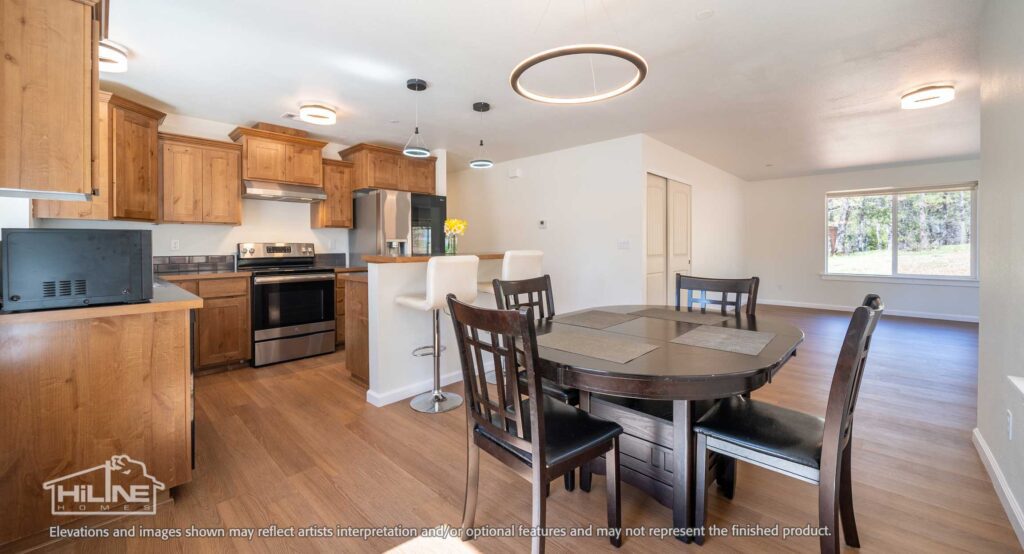 Home Plan 1248 dining and kitchen.