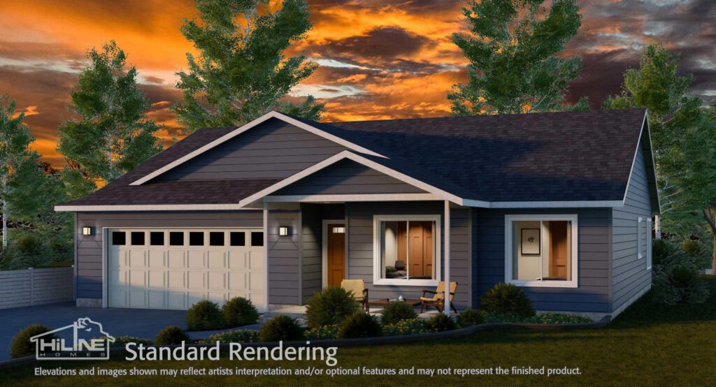 Home Plan 1494 standard elevation.