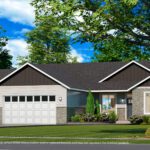 Home Plan 1491 enhanced elevation.