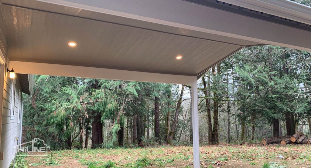 Home Plan 1491 exterior outdoor living space roof.