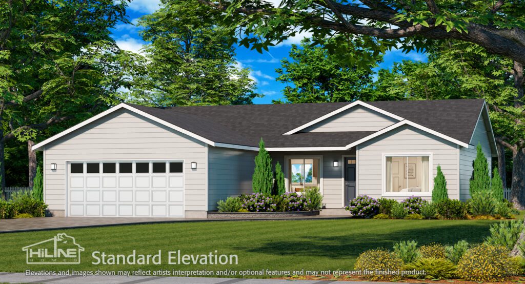 Home Plan 1491 standard elevation.