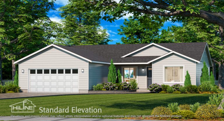 Home Plan 1491 standard elevation.