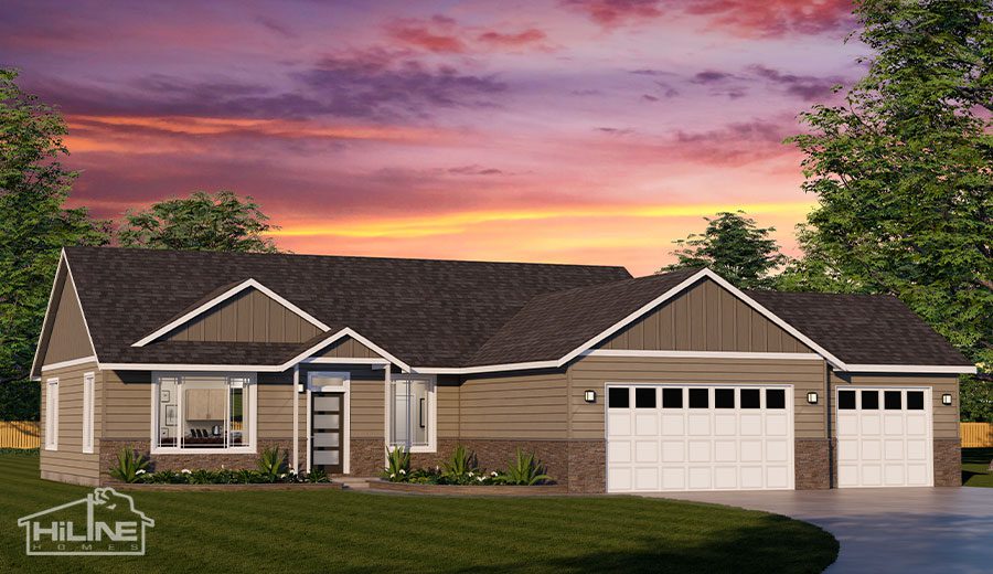 Home Plan 1664 enhanced elevation.