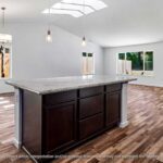 Home Plan 1664 kitchen, living, and dining.