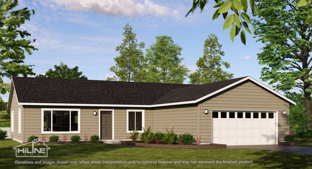 Home Plan 1664 standard elevation.