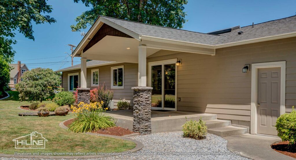 Home Plan 1716 back exterior.