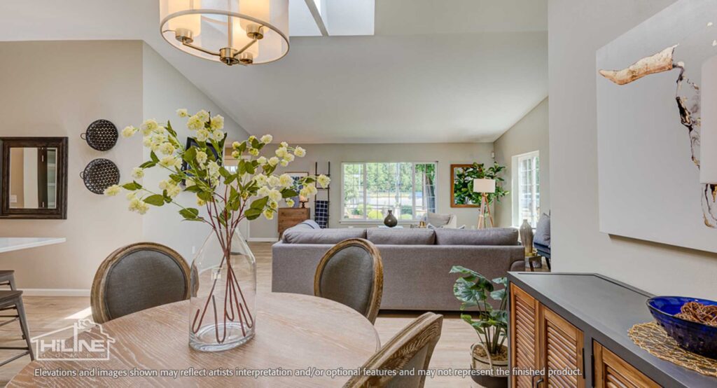 Home Plan 1716 dining and great room.