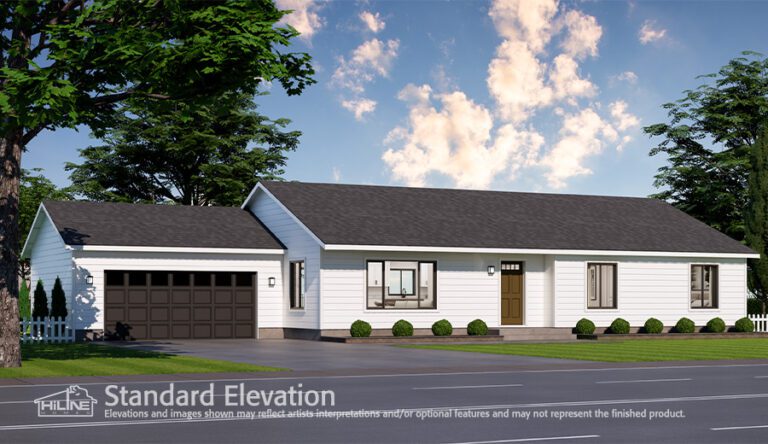 Home Plan 1716 standard elevation.