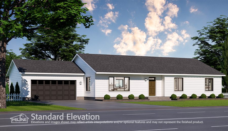 Home Plan 1716 standard elevation.
