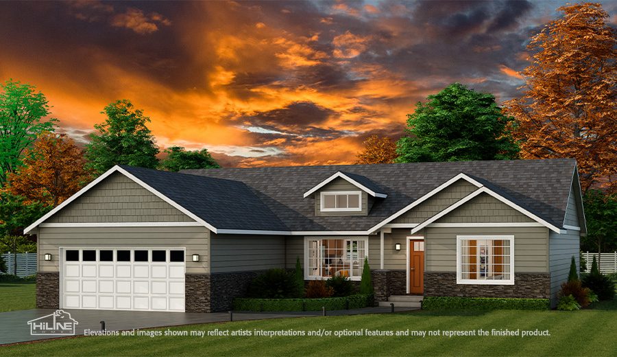 Home Plan 1721 optional elevation.