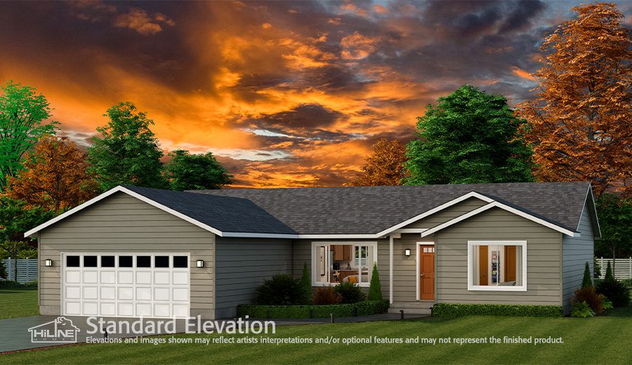 Home Plan 1721 Standard elevation.
